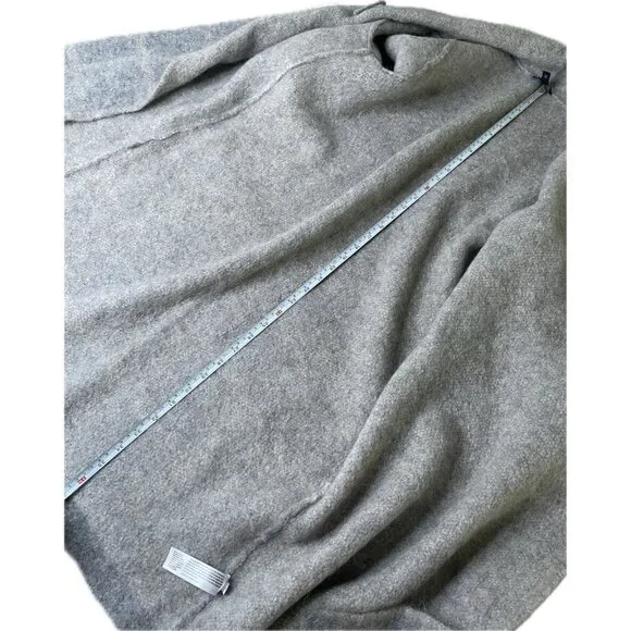 Eileen Fisher Moon Shawl Collar Wool Coat Italian Yarn Gray L